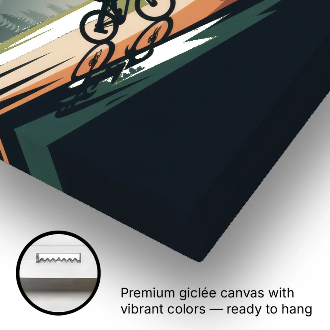 Mountain Biking Trails - Canvas Wall Art - Gallery Wrap Corner