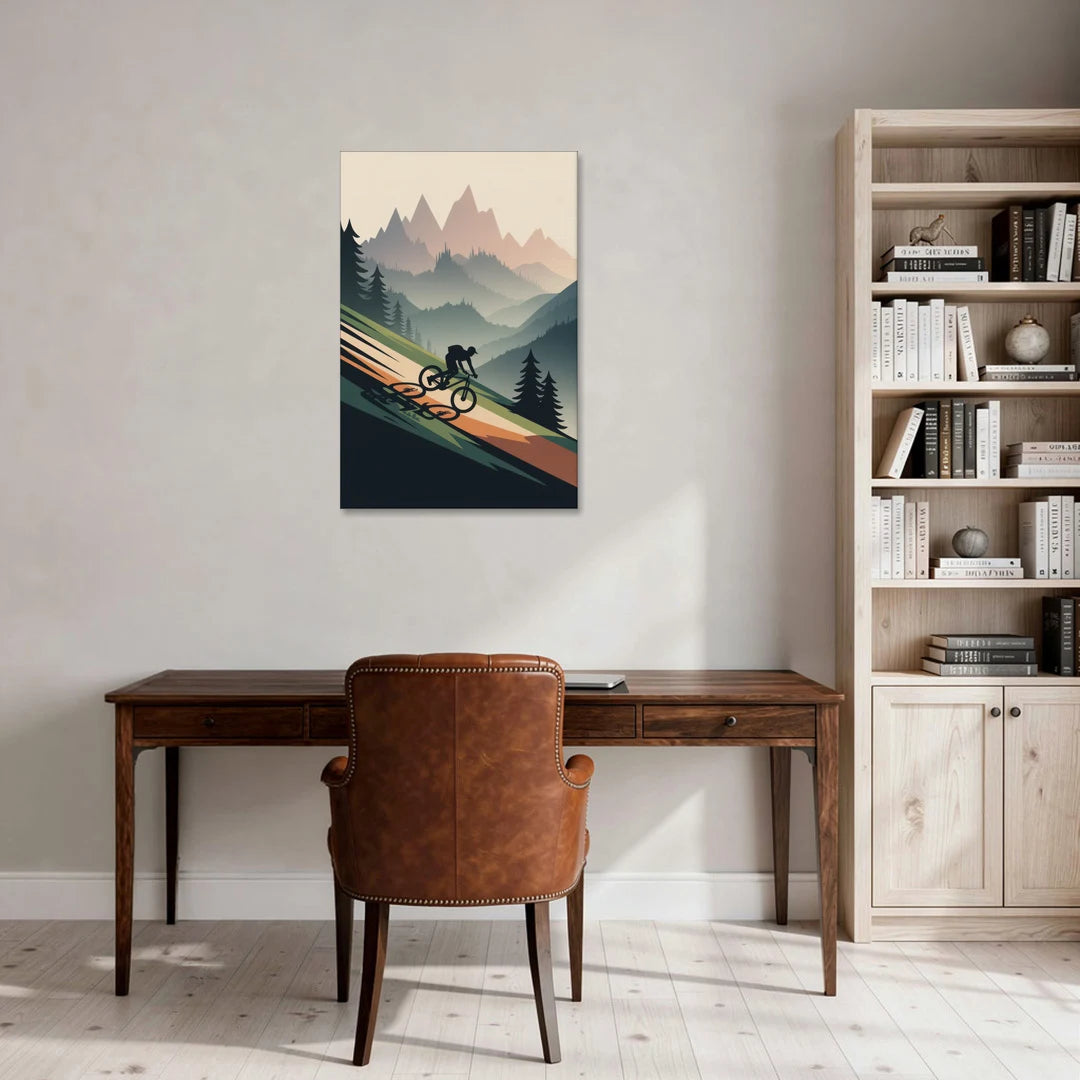 Mountain Biking Trails - Canvas Wall Art - Office - 24x36