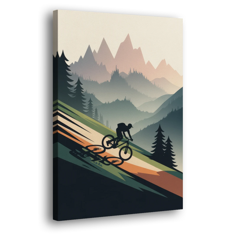 Mountain Biking Trails - Canvas Wall Art - Side
