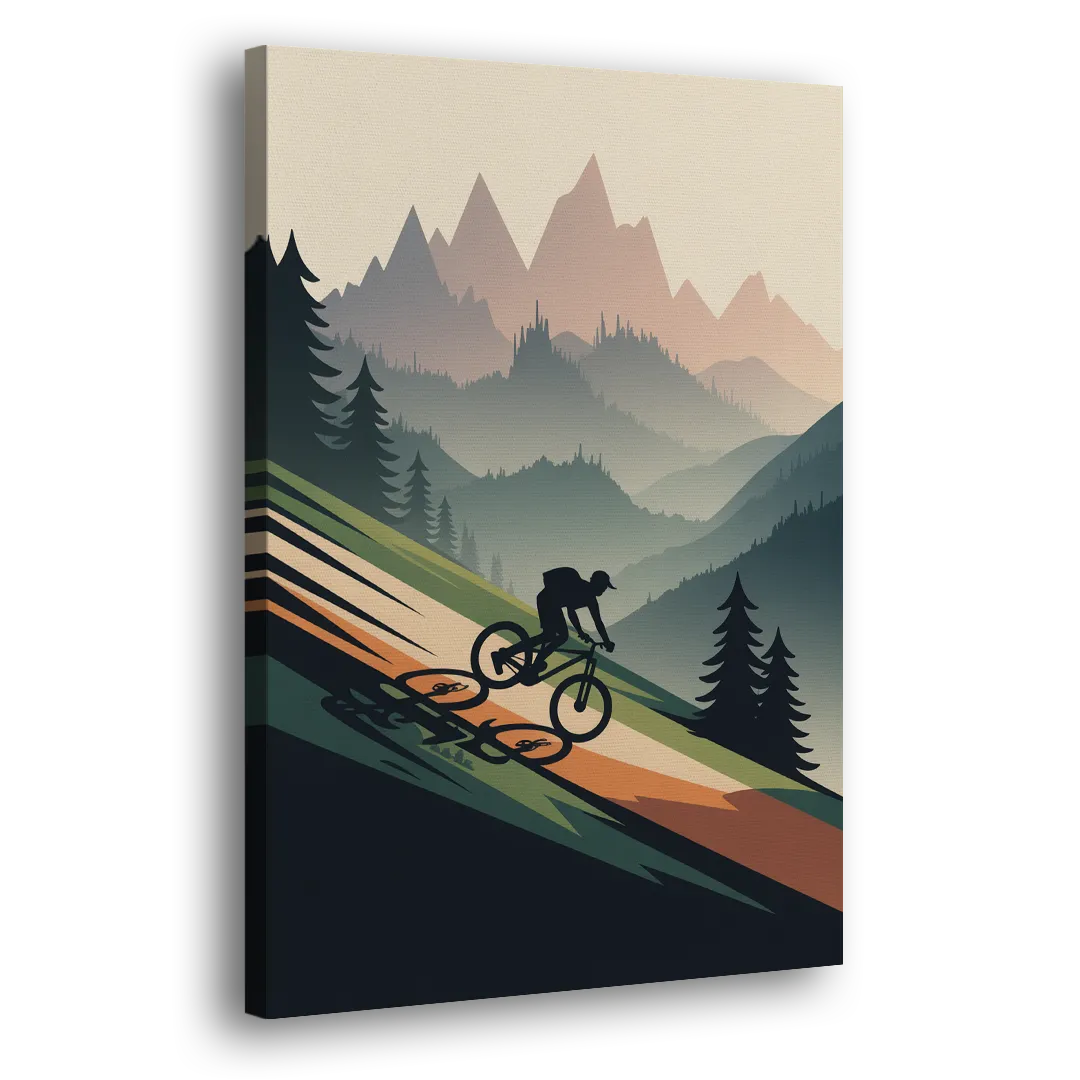 Mountain Biking Trails Side - Canvas Wall Art