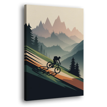Mountain Biking Trails Side - Canvas Wall Art