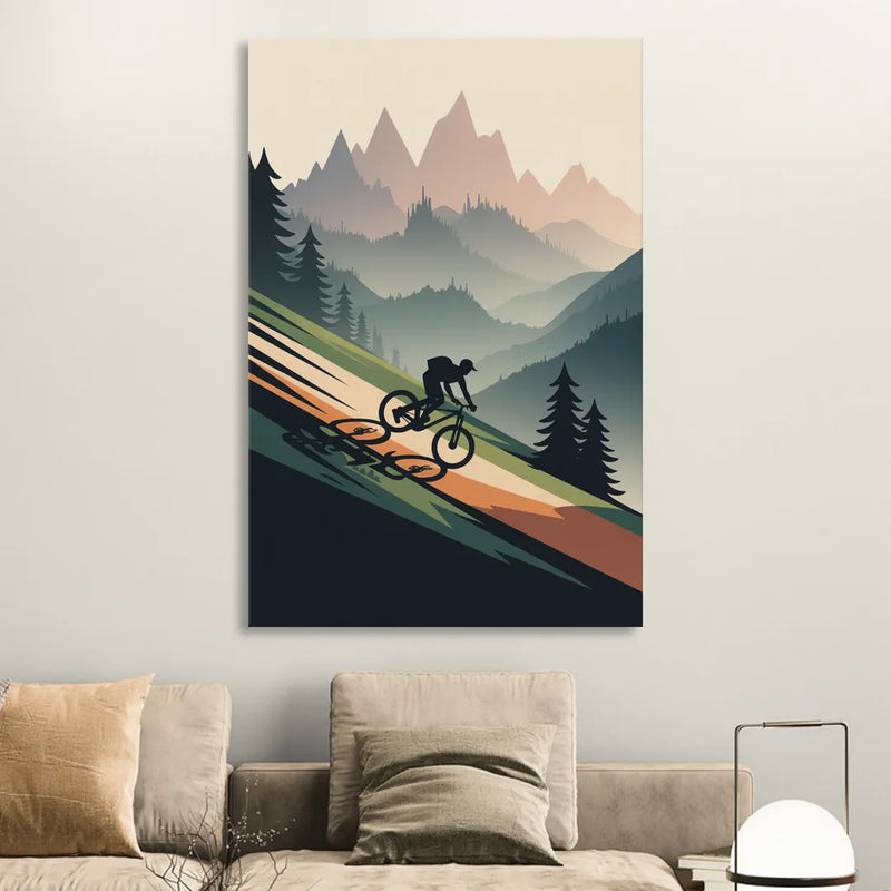 Mountain Biking Trails Living Room - Canvas Wall Art