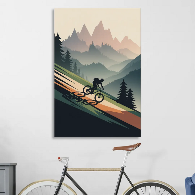 Mountain Biking Trails Sitting Room - Canvas Wall Art