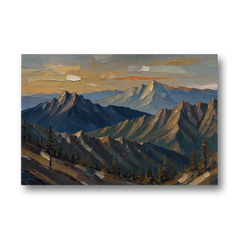 Mountain Wall Art of Three Ridges at Dusk - Canvas Wall Art - Front
