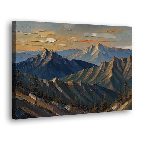 Mountain Wall Art of Three Ridges at Dusk - Canvas Wall Art - Side