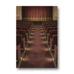 Movie Theater Painting of the Lit Aisle - Canvas Wall Art - Front