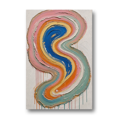Multicolor Abstract Painting of Agate Ribbons - Canvas Wall Art - Front