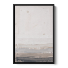 Muted Abstract Wall Art of Rising Morning Haze - Black Framed Canvas Wall Art - Front