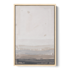 Muted Abstract Wall Art of Rising Morning Haze - Oak Framed Canvas Wall Art - Front