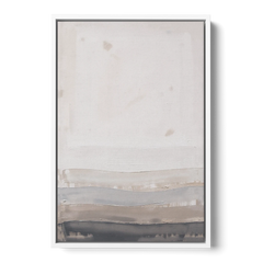 Muted Abstract Wall Art of Rising Morning Haze - White Framed Canvas Wall Art - Front