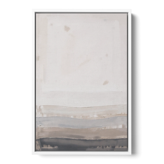 Muted Abstract Wall Art of Rising Morning Haze - White Framed Canvas Wall Art - Front