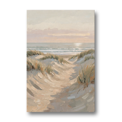 Muted Landscape Painting of a Dune Path - Canvas Wall Art - Front