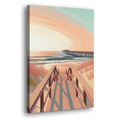 Myrtle Beach Boardwalk Views - Canvas Wall Art - Side