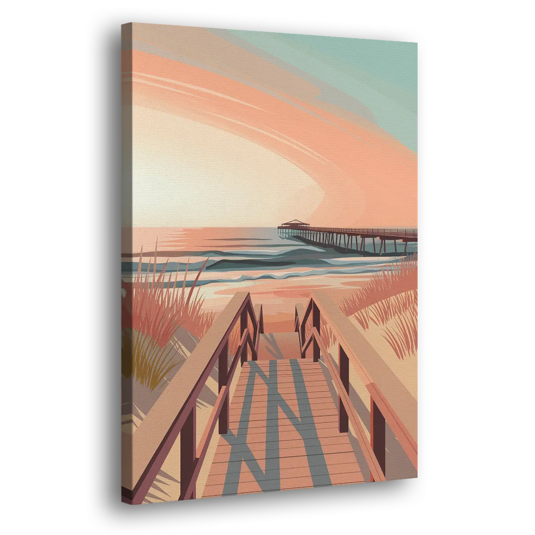 Myrtle Beach Boardwalk Views Side - Canvas Wall Art