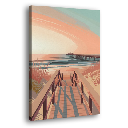 Myrtle Beach Boardwalk Views Side - Canvas Wall Art