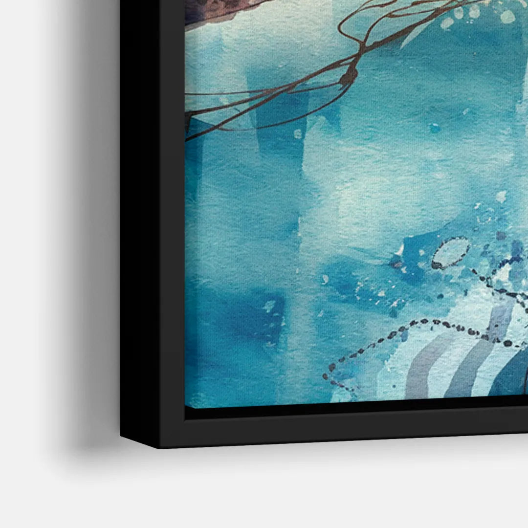 Myrtle Beach Coastal Skyline - Close-Up Black Frame Canvas