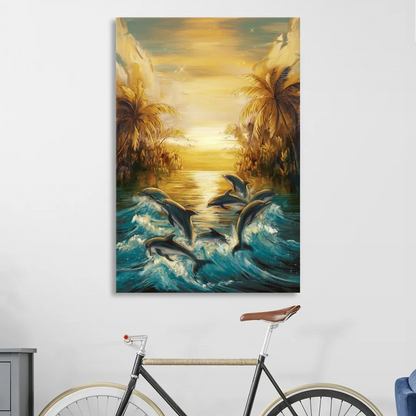 Myrtle Beach Dolphin Horizon Sitting Room - Canvas Wall Art