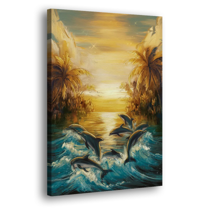 Myrtle Beach Dolphin Horizon Side - Canvas Wall Art