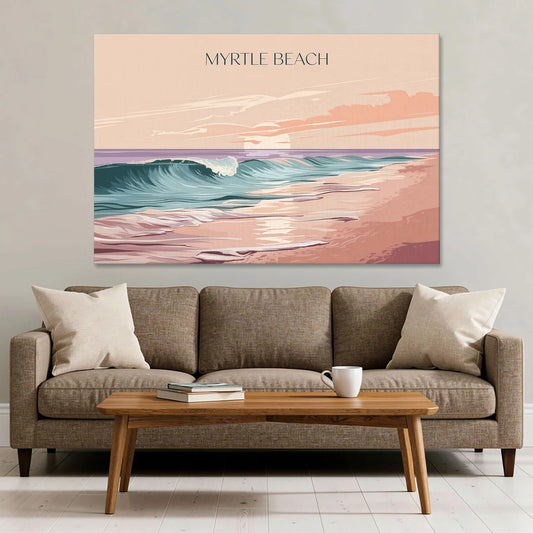 Myrtle Beach Ocean Sunrise - Canvas Wall Art - Sofa - 60x40