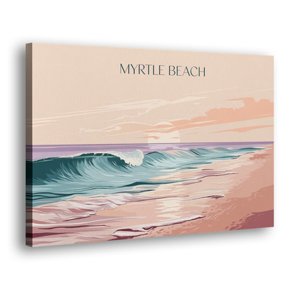 Myrtle Beach Ocean Sunrise Side - Canvas Wall Art