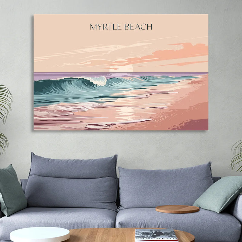 Myrtle Beach Ocean Sunrise Sitting Room - Canvas Wall Art