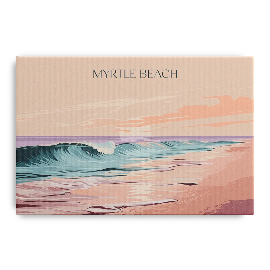 Myrtle Beach Ocean Sunrise Front - Canvas Wall Art