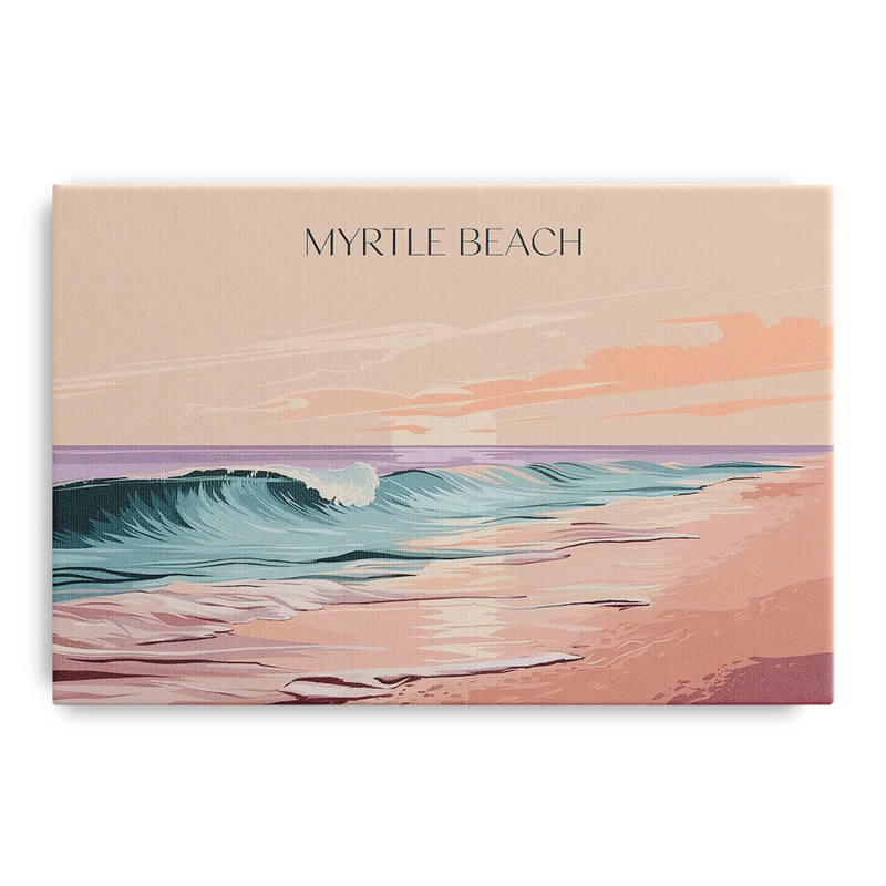 Myrtle Beach Ocean Sunrise Front - Canvas Wall Art