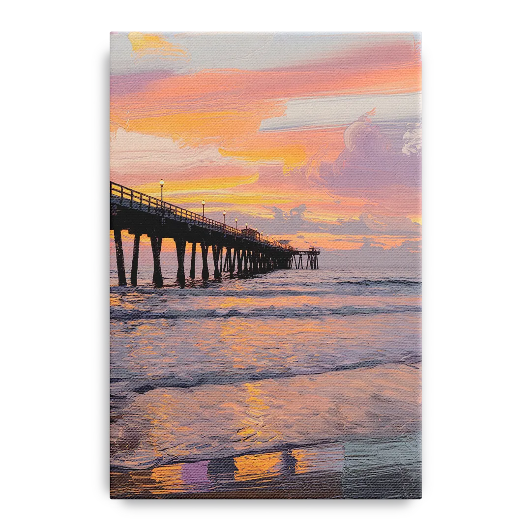 Myrtle Beach Pier at Sunset Front - Canvas Wall Art
