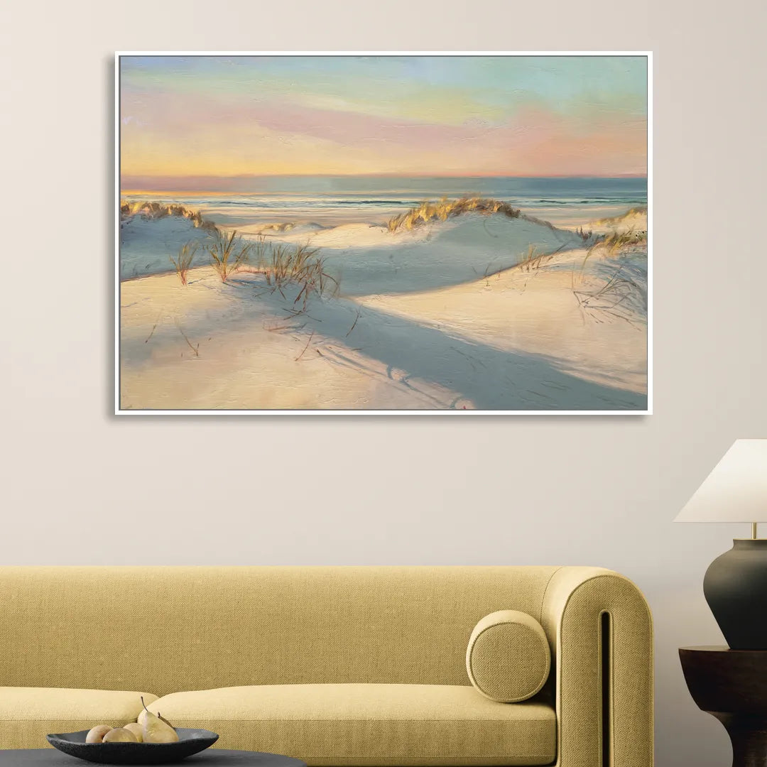Myrtle Beach Sand Dunes Serenity Sitting Room - White Canvas Wall Art