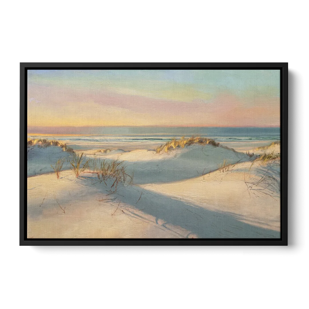 Myrtle Beach Sand Dunes Serenity Front - Black Canvas Wall Art