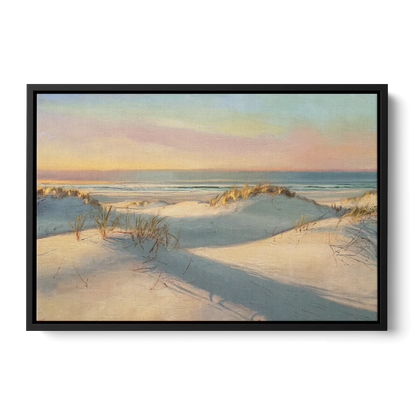 Myrtle Beach Sand Dunes Serenity Front - Black Canvas Wall Art