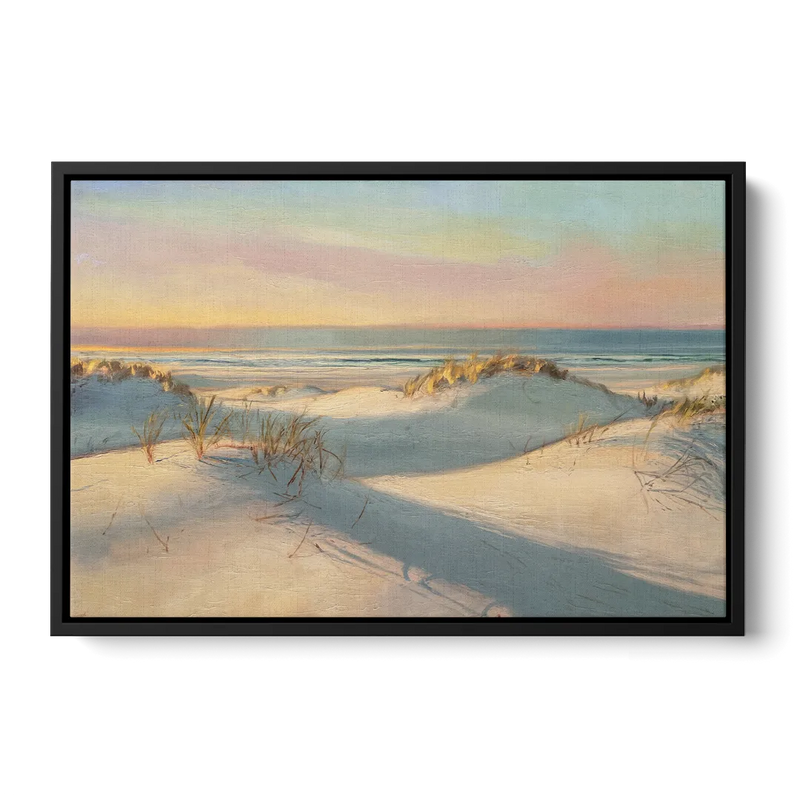 Myrtle Beach Sand Dunes Serenity Front - Black Canvas Wall Art