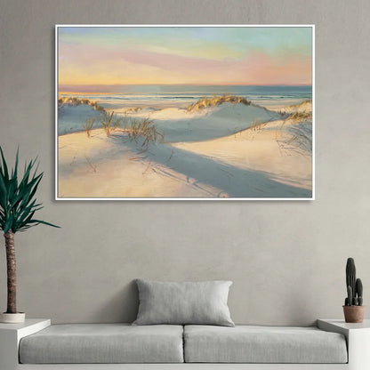 Myrtle Beach Sand Dunes Serenity Living Room - White Canvas Wall Art