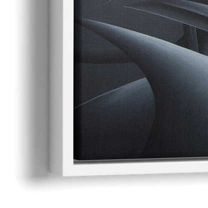 Mysterious Skyline Black Abstract - Close-Up White Frame Canvas