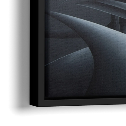 Mysterious Skyline Black Abstract - Close-Up Black Frame Canvas