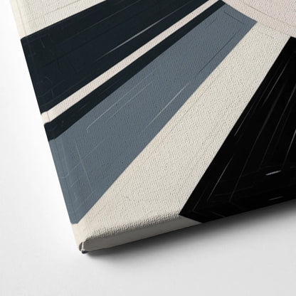 Mystic Geometric Black and White Abstract Canvas Close Up