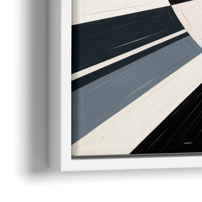 Mystic Geometric Black and White Abstract - Close-Up White Frame Canvas