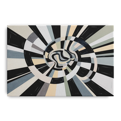 Mystic Geometric Black and White Abstract Front - Canvas Wall Art