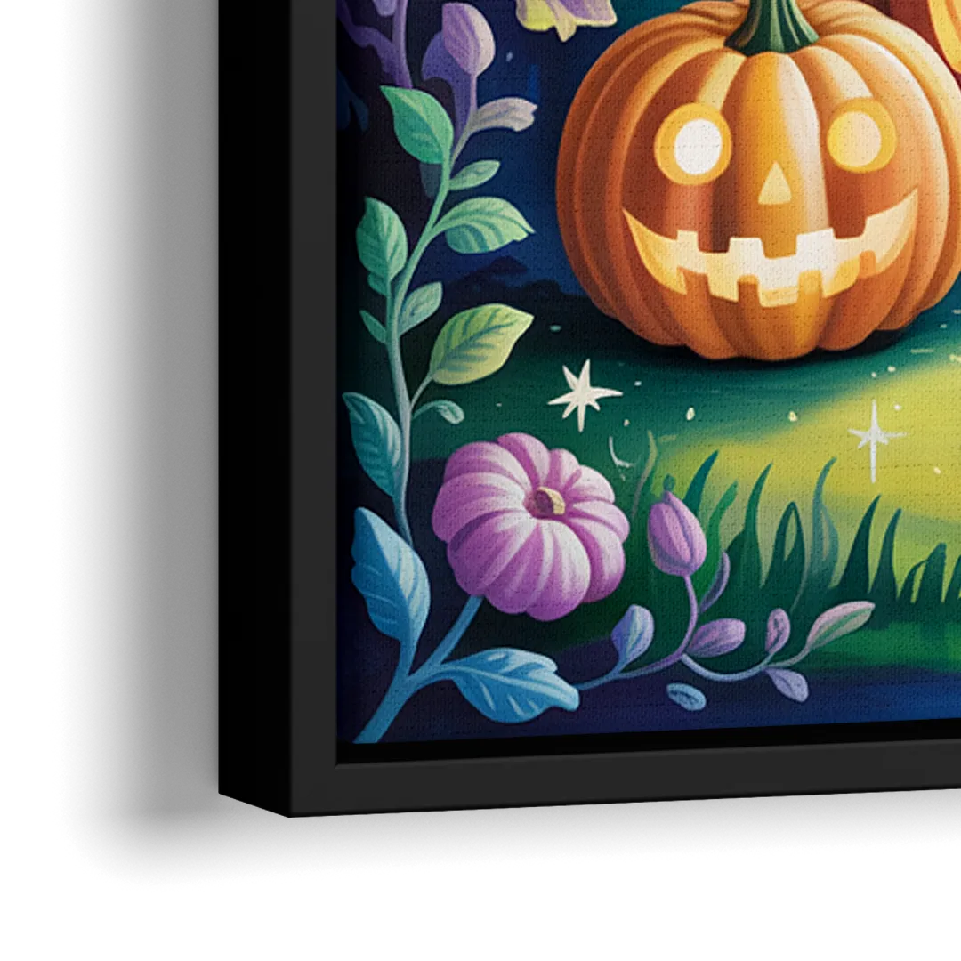 Mystical Elegance Forest Halloween - Close-Up Black Frame Canvas