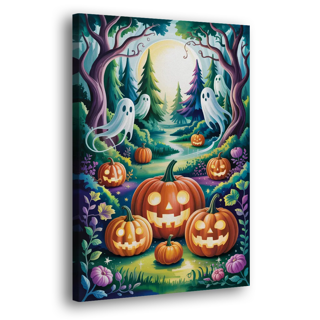 Mystical Elegance Forest Halloween Side - Canvas Wall Art