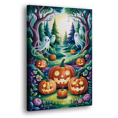 Mystical Elegance Forest Halloween Side - Canvas Wall Art