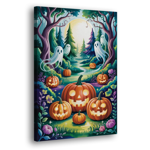 Mystical Elegance Forest Halloween - Canvas Wall Art
