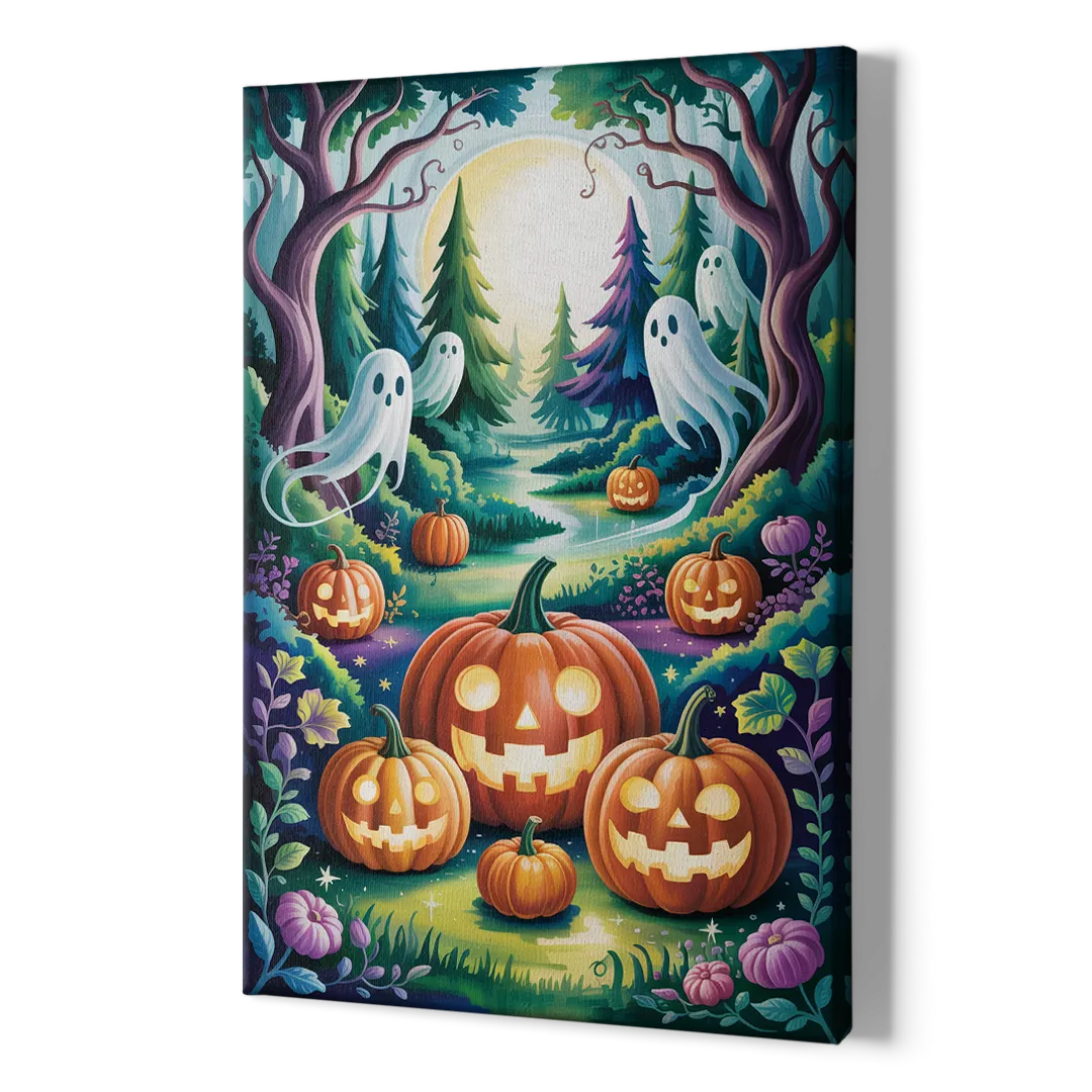 Mystical Elegance Forest Halloween - Canvas Print Art Sides