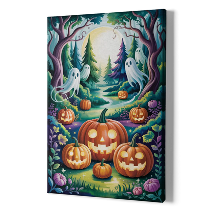 Mystical Elegance Forest Halloween - Canvas Print Art Sides