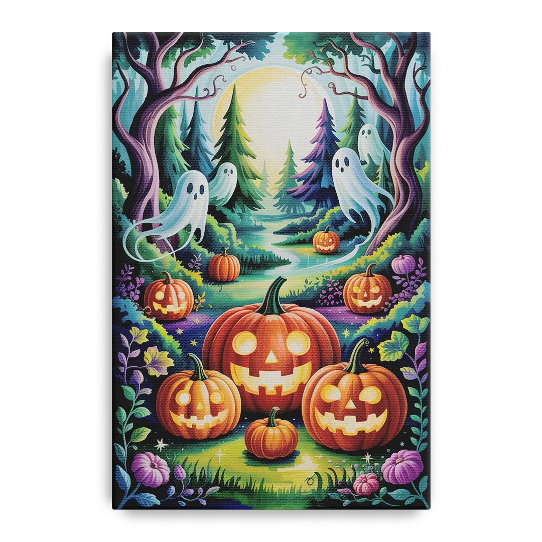 Mystical Elegance Forest Halloween Front - Canvas Wall Art