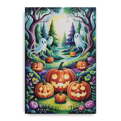 Mystical Elegance Forest Halloween Front - Canvas Wall Art