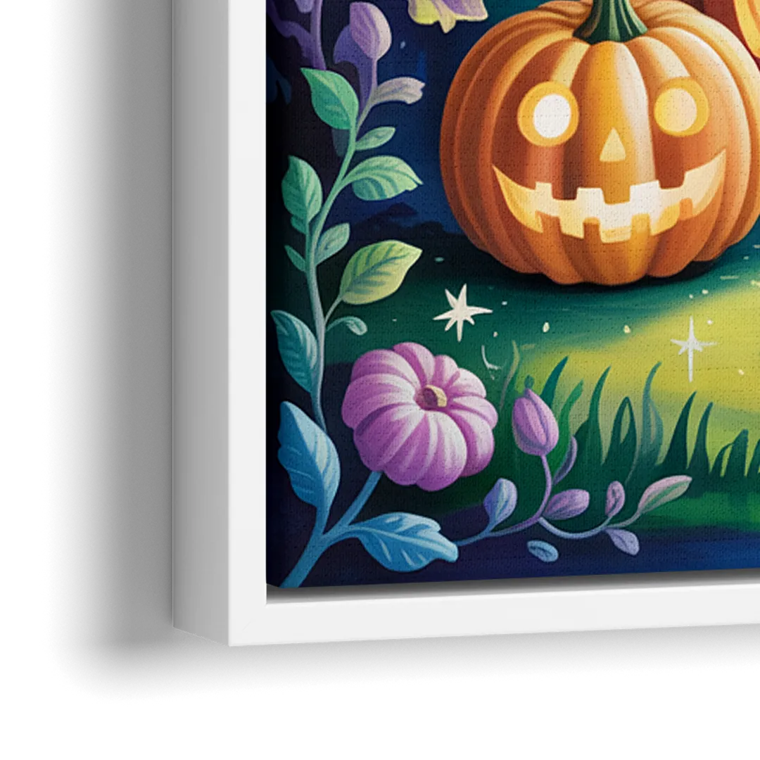 Mystical Elegance Forest Halloween - Close-Up White Frame Canvas
