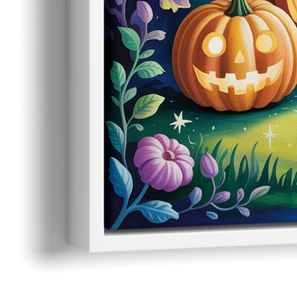 Mystical Elegance Forest Halloween - Close-Up White Frame Canvas