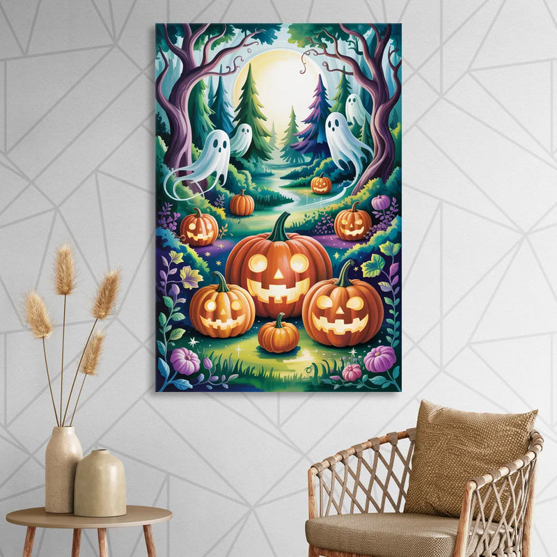 Mystical Elegance Forest Halloween Sitting Room - Canvas Wall Art
