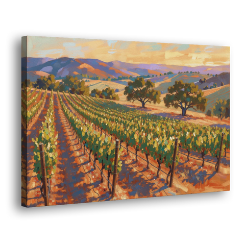 Napa Valley Wall Art of Golden Vines and Oaks - Canvas Wall Art - Side